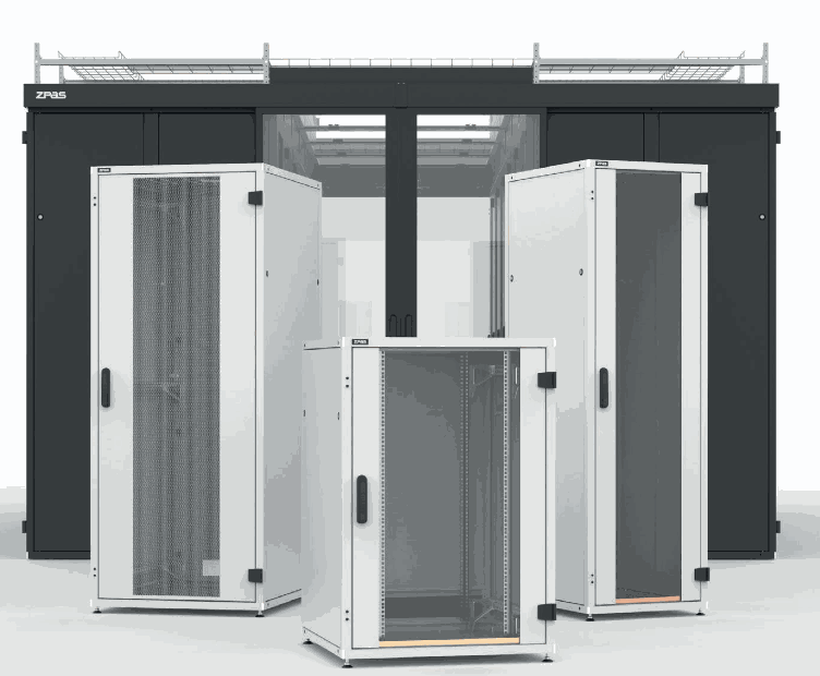 ZPAS Serverschrank Produktfamilie Z-SERVER und SZB IT mit Kaltgang-Einhausung – 19-Zoll-Racks vom Hersteller